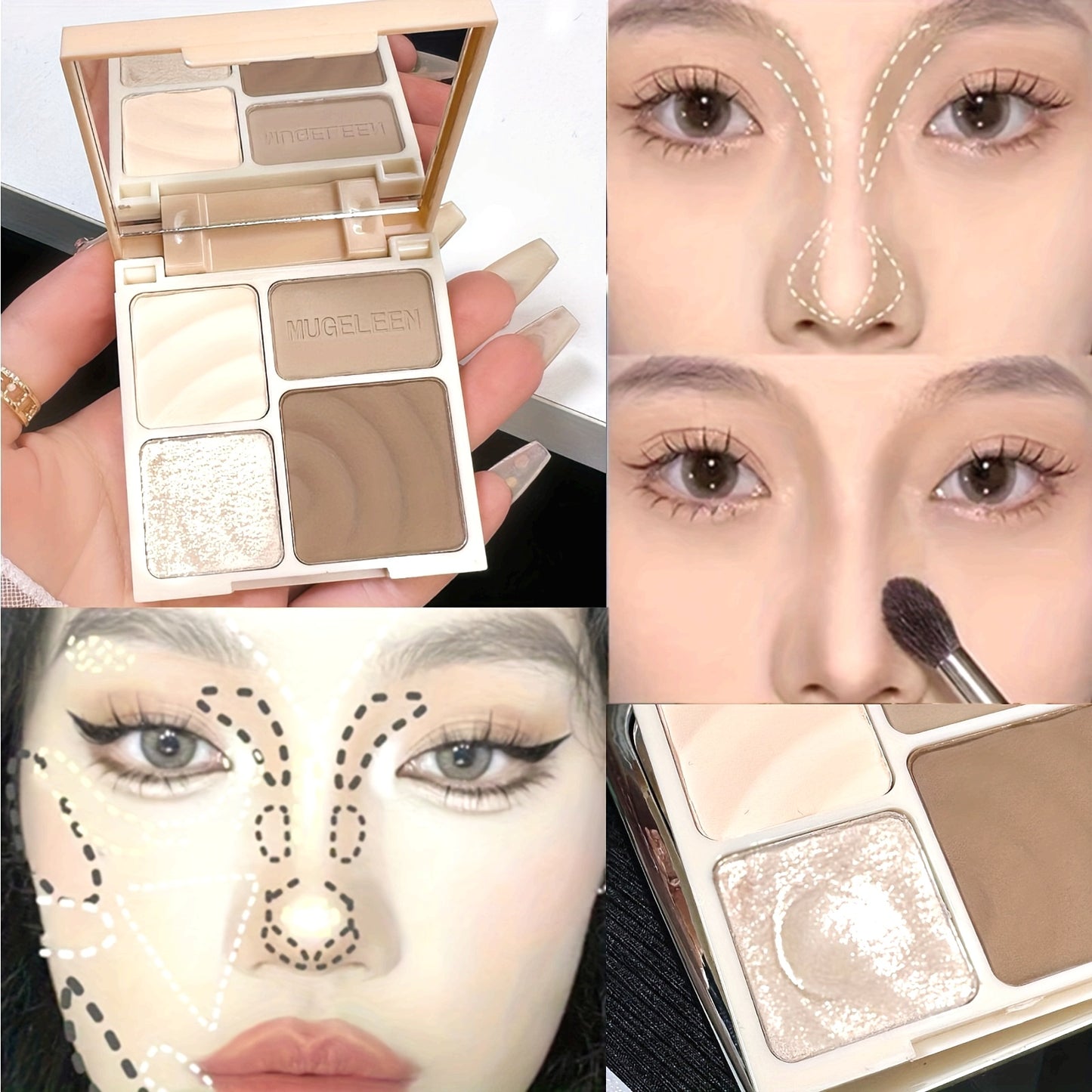 Waterproof Long-Lasting Matte Highlighter & Bronzer Palette - All Skin Tones Face Contour Powder - Alcohol-Free