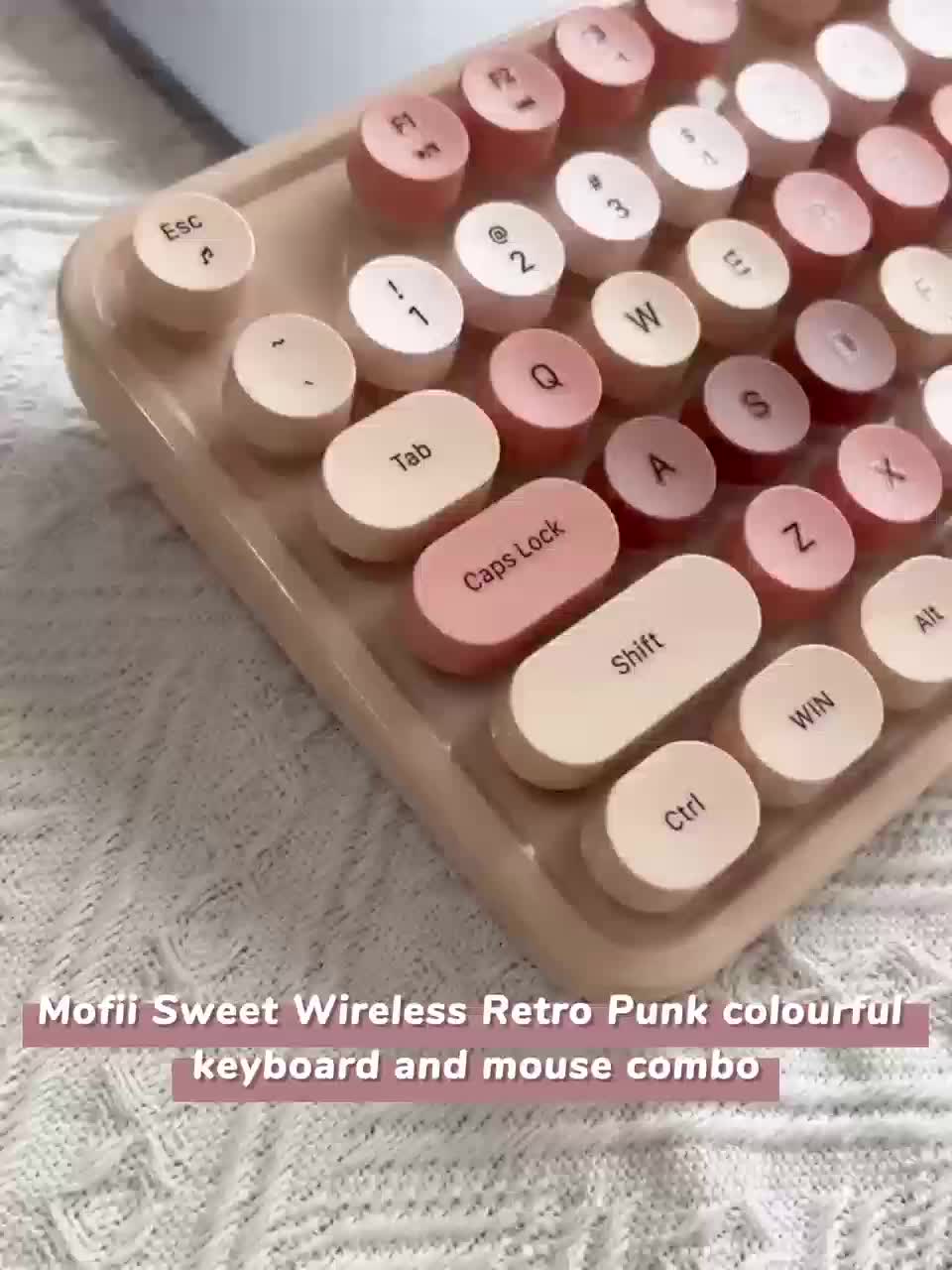 Mofii Sweet Retro Punk Mixed Color Wireless Mouse Set - Optical, Round Keys, Compatible with Laptops, ABS Resin, AA Battery Operated (Not Included)