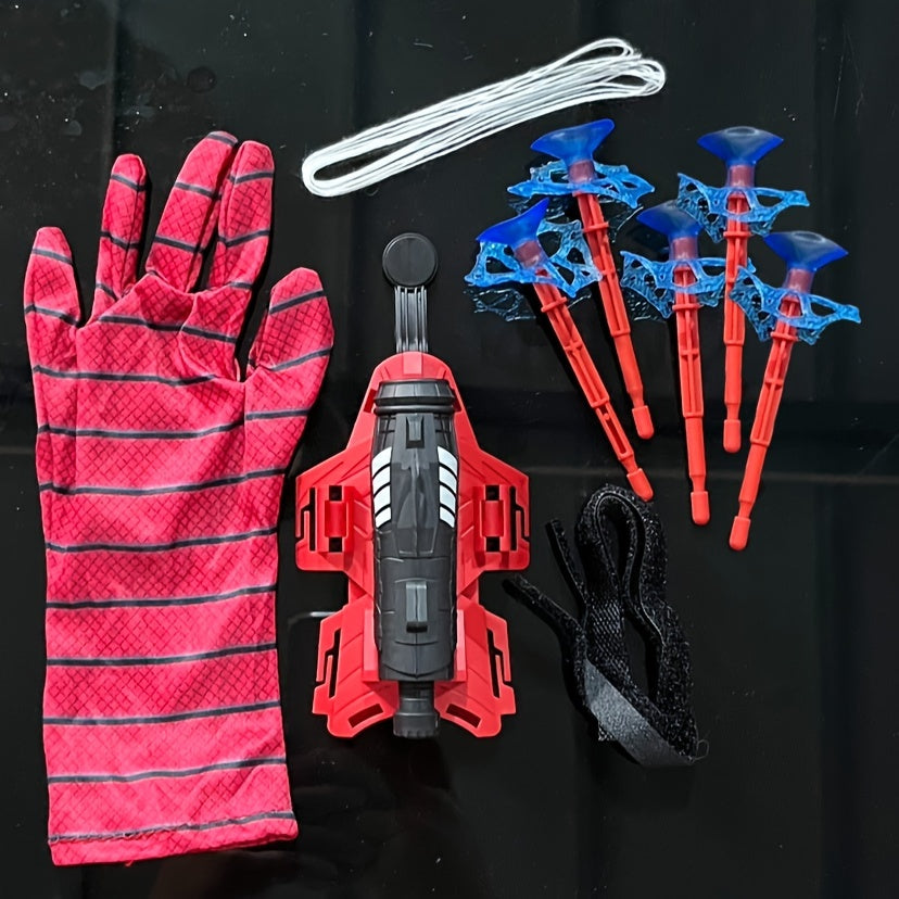 Spider Web Launcher Gloves - Red & Blue Hero Toy for Youngsters & Adults, Fun Interactive Party Game, Durable ABS Material, Perfect for Halloween & Christmas Gifts