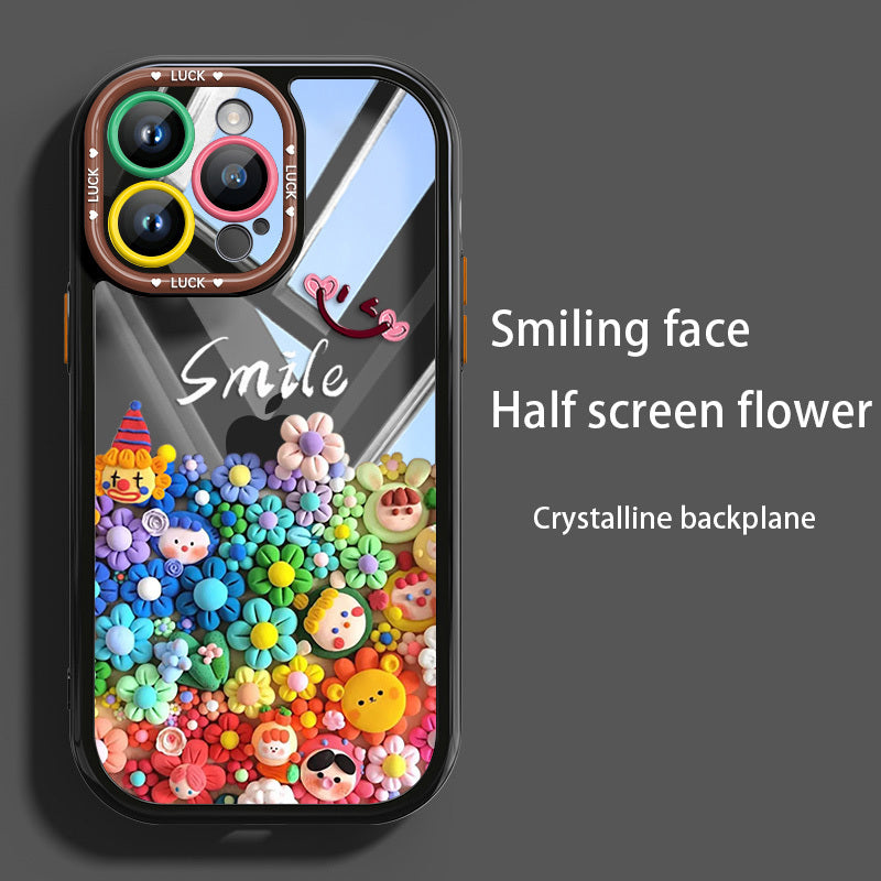 Creative Cute Cartoon Clown Doll Simple Couple with The Same Light Naked Mobile Phone Case, for Iphone 16 Pro Max Mobile Phone Case High-End Quality Mobile Phone Case 15Pro/14Pro/13 Pro/12Pro for Men And Women, Anti-Drop Case Anti- Scratch Phone Case