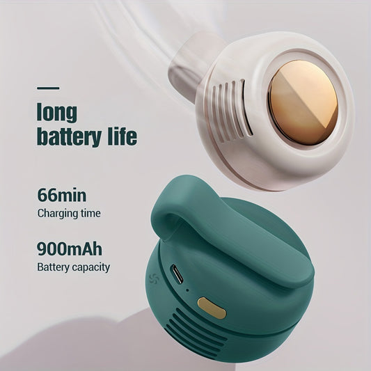 Portable Bladeless Mini Fan with 3-Speed Adjustable Settings, USB Rechargeable, 900mAh Battery for Long-Lasting Use, Lightweight & Rotating Design – Perfect for Outdoor Adventures