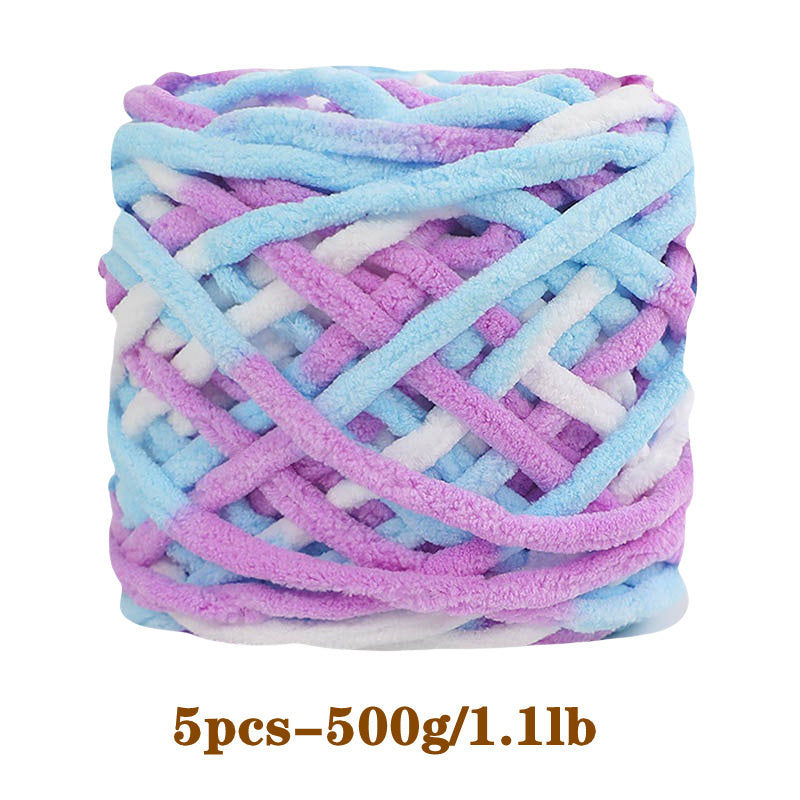 5pcs Ultra-Soft Chunky Chenille Yarn - Perfect for DIY Knitting & Crochet Projects, Scarves, Hats, Blankets | Available in Multiple Colors