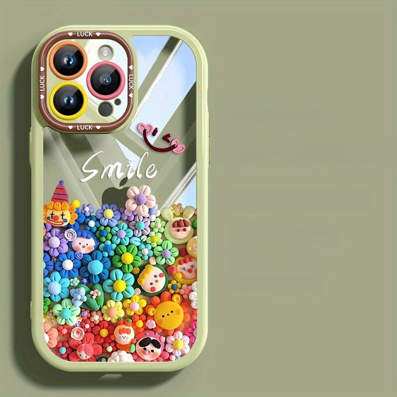 Creative Cute Cartoon Clown Doll Simple Couple with The Same Light Naked Mobile Phone Case, for Iphone 16 Pro Max Mobile Phone Case High-End Quality Mobile Phone Case 15Pro/14Pro/13 Pro/12Pro for Men And Women, Anti-Drop Case Anti- Scratch Phone Case