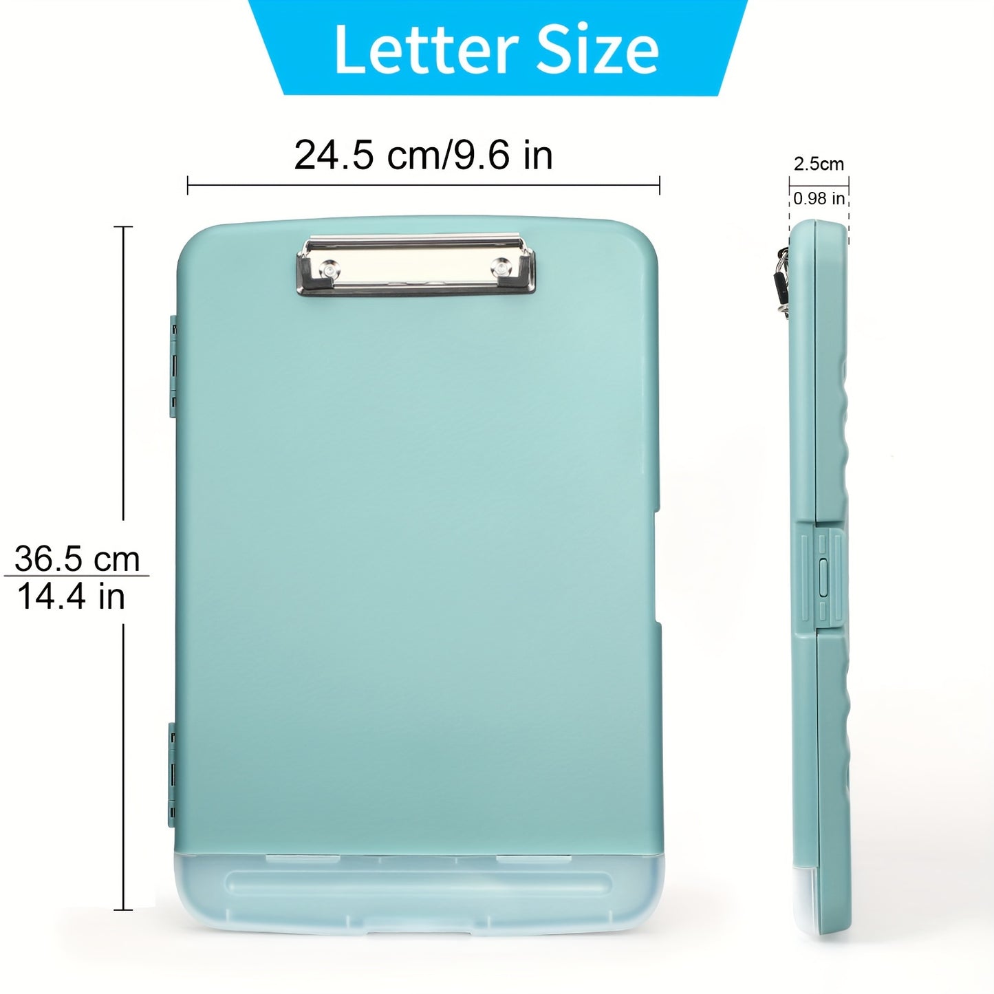 8.5X11 Clipboard with storage, Plastic A4 Clips Board with pen holder to keep your documents organized
