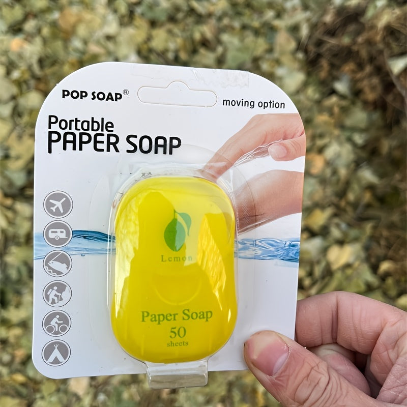 50pcs Quick-Dissolving Portable Paper Soap - Hygienic Solution for Outdoor Adventures, Camping, & Hiking - Sanitary Personal Cleaning - Travel-Friendly, Disposable