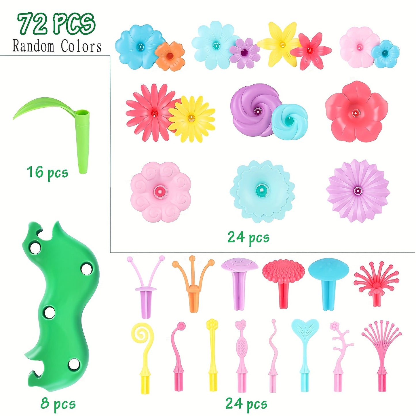 Garden Building Set 72pcs Girls' Early Learning Toys Gift for Girls and Boys Ages 3-6, Garden Building Toys Educational Activity Kindergarten Boys and Girls Toy