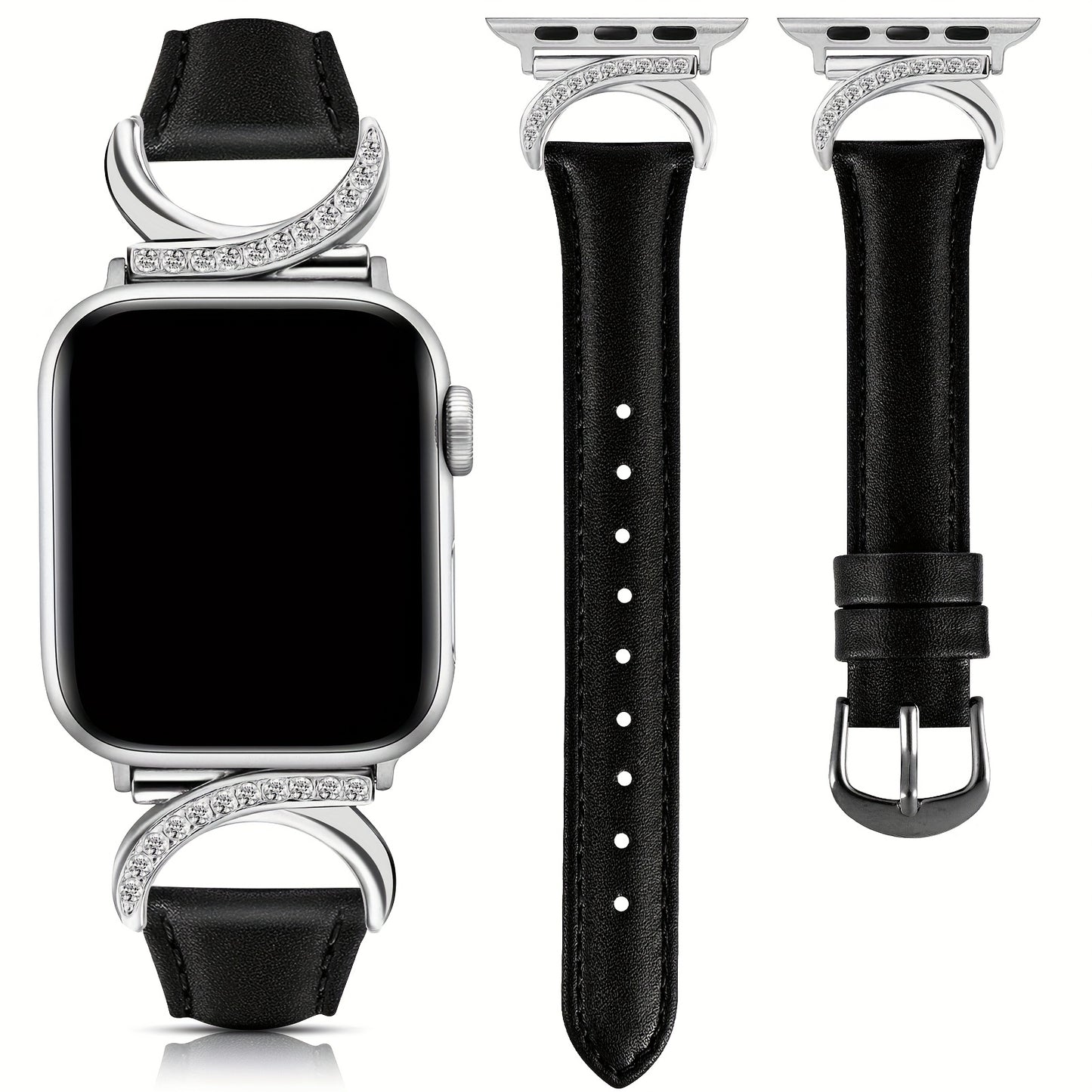 Apple Watch Leather Strap - Ultra-thin Delicate C-shaped Golden Buckle - 41mm 40mm 38mm 42mm 44mm 45mm 46mm 49mm Replacement for Series 10 9 Ultra SE 8 7 6 5 4 3 2 1