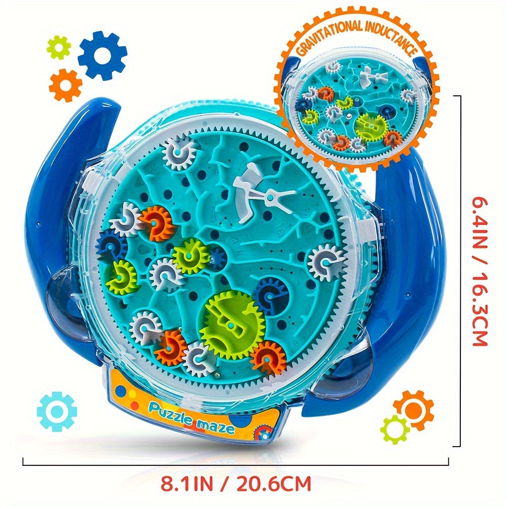 A Gear Maze Toy, an Educational Maze Board with 24 Fun Levels (Colors May Vary).