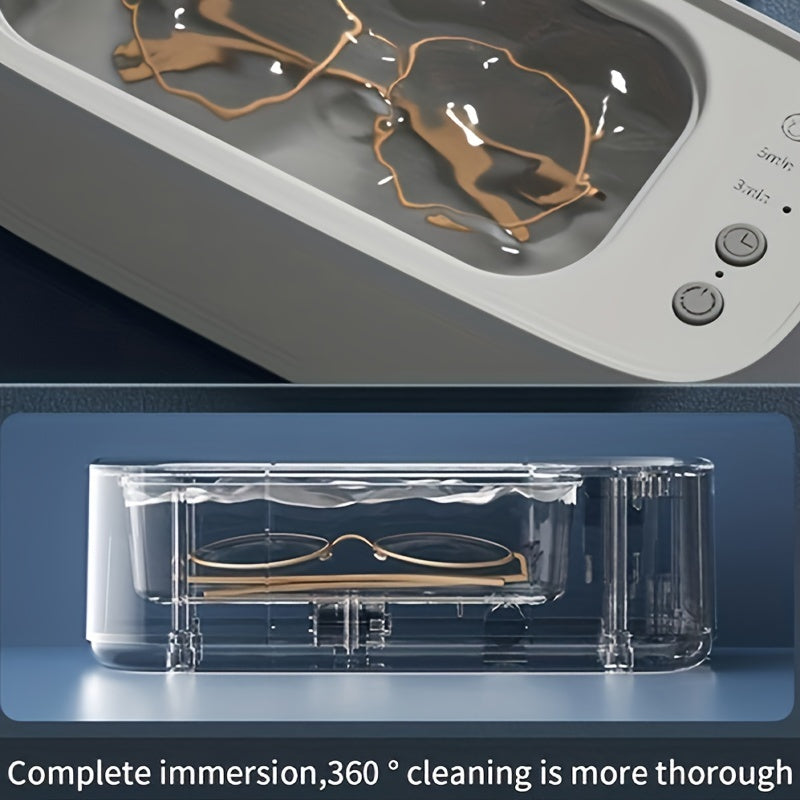 LIOJ S700 Multifunctional Glasses Cleaner Machine - Battery-Powered, Compact Design for Delicate Eyewear, with Quick Cleaning & Drying Features, Ideal for Travel, Travel Accessory|Minimalist Design|Rechargeable Battery, Eyeglass Repair Tool