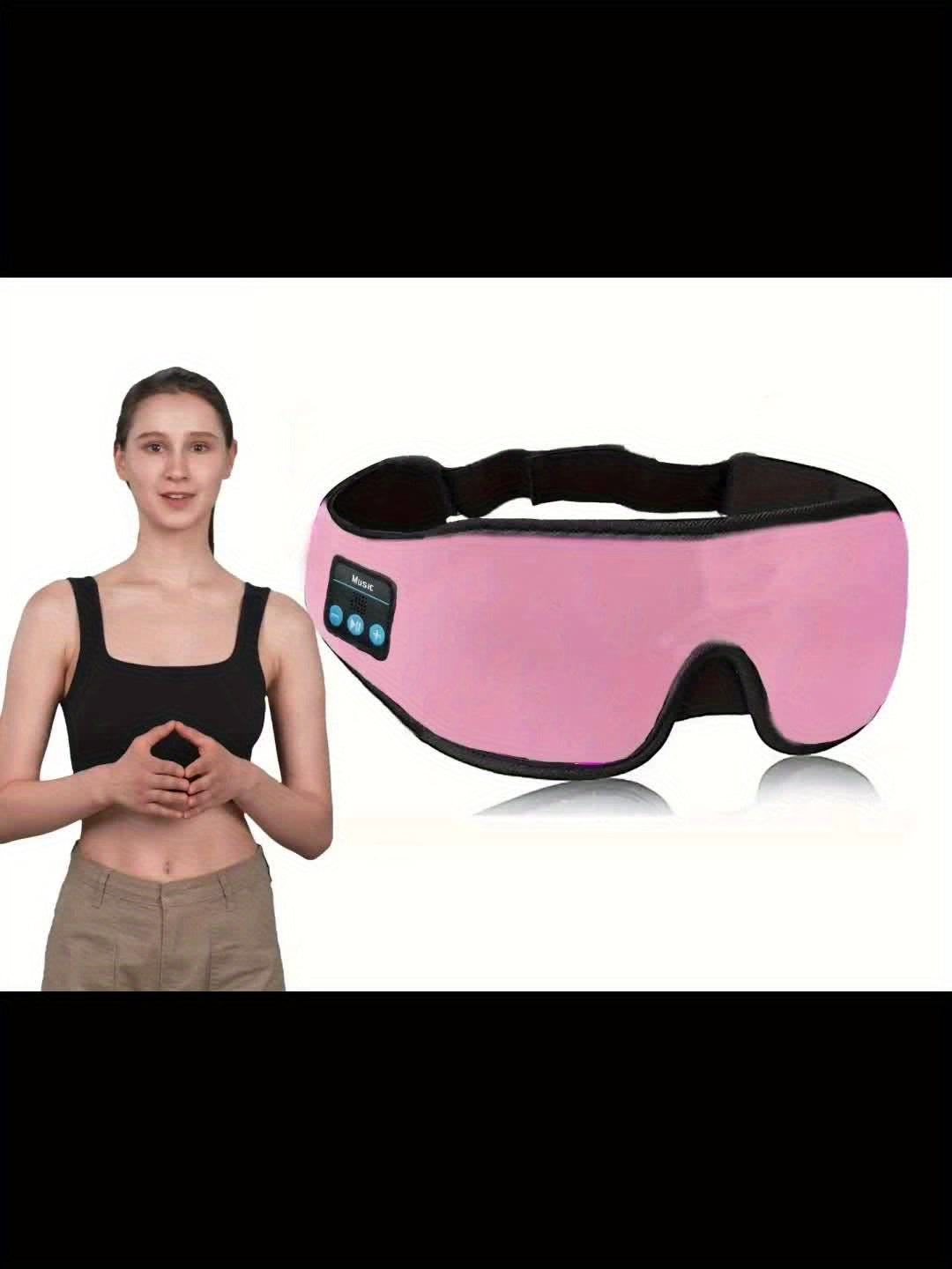 1pc 3D Sleep Mask with BT 5.2 Earphones, Wireless Music Eye Mask for Side Sleepers - Unscented, Rechargeable Lithium Battery, Includes Type-C Data Cable, Perfect Gift and Travel Essential, Travel Eye Mask|3D Contour Mask|Breathable Fabric Mask, Eye Mask f