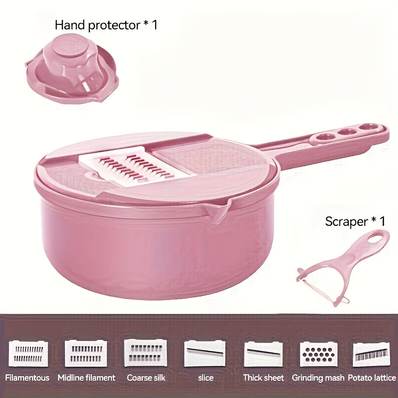 12-in-1 Manual Vegetable Chopper and Mandoline Slicer - Stainless Steel, Non-Rechargeable, Multi-Purpose Kitchen Grater with Hand Guard - Ideal for Shredding, Slicing Carrots, Potatoes, Cucumbers - Perfect Mother'S Day Gift