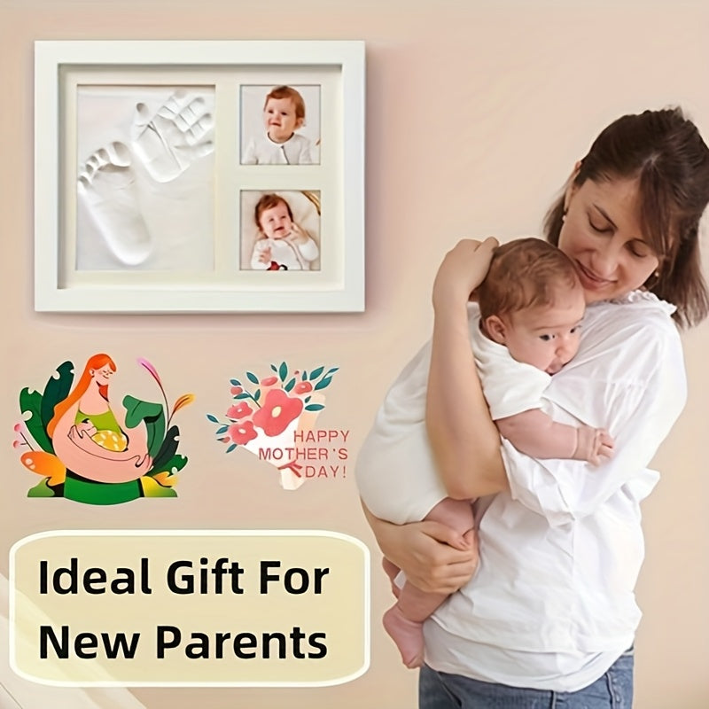 Footprint & Handprint Clay Kit, Photo Frame Kit for Girls and Boys, Shower Gifts, Registry, New Parents Gift, Perfect Memory and Nursery Room Decoration