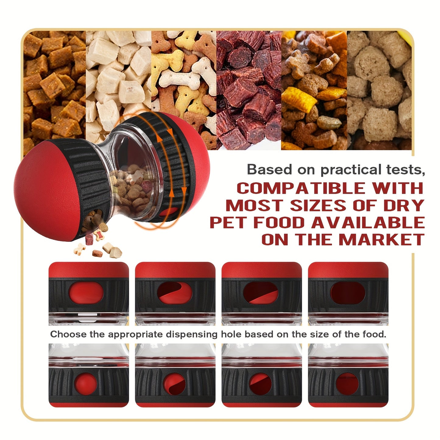 Interactive Dog Treat Dispenser Toy - Durable Chew Ball for Dental Health, Slow Feeder Puzzle for All Breeds