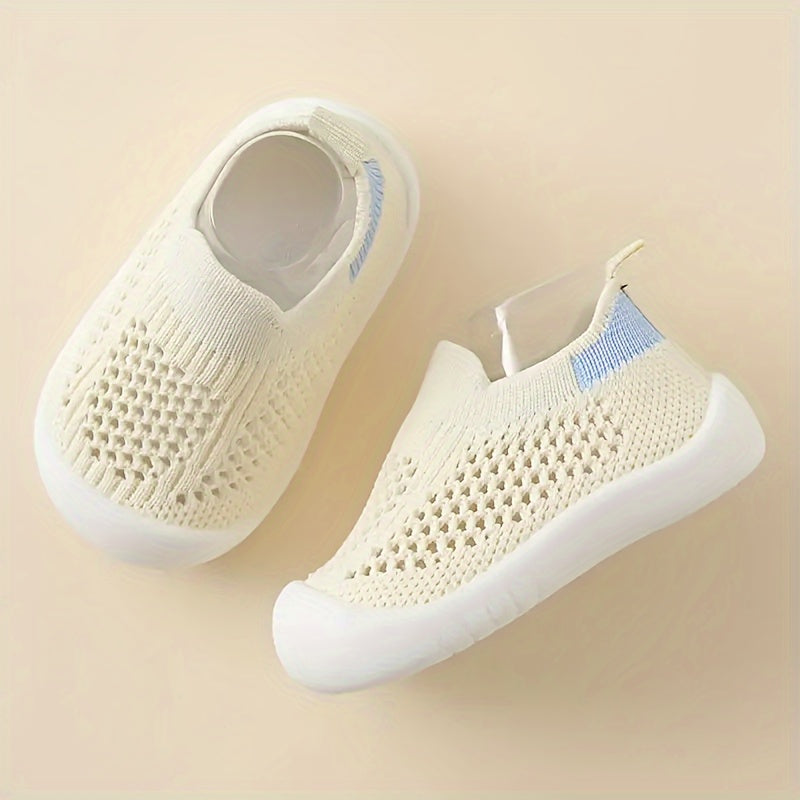 Breathable Mesh Slip-On Sneakers for Toddlers - Lightweight Non-Slip Soft Sole, Checkered Pattern & Pillar Accents, Durable EVA Construction - Boys & Girls Casual Shoes for Summer & Autumn, Breathable Toddler Sneakers | Checkered Toddler Sneakers | Soft S