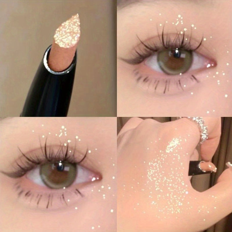 6 colors Sparkling High gloss pen highlighter Stick - Glitter Shimmering Eyeliner Pen for Brightening and Enhancing Eyes For Music Festival