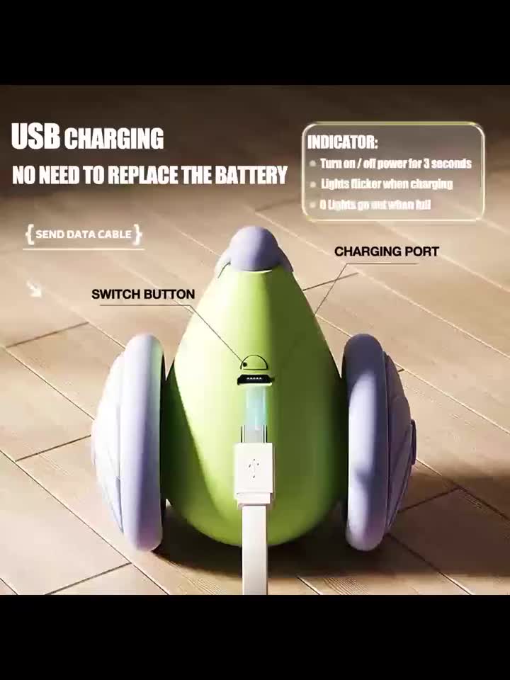 Automatic Cat Toy, Moving Rat with LED Tail, USB Rechargeable, Battery Free - Stimulate Hunting Instinct, Indoor Self-Play, Interactive Exercise Toy, Long Lasting (1 Pack)