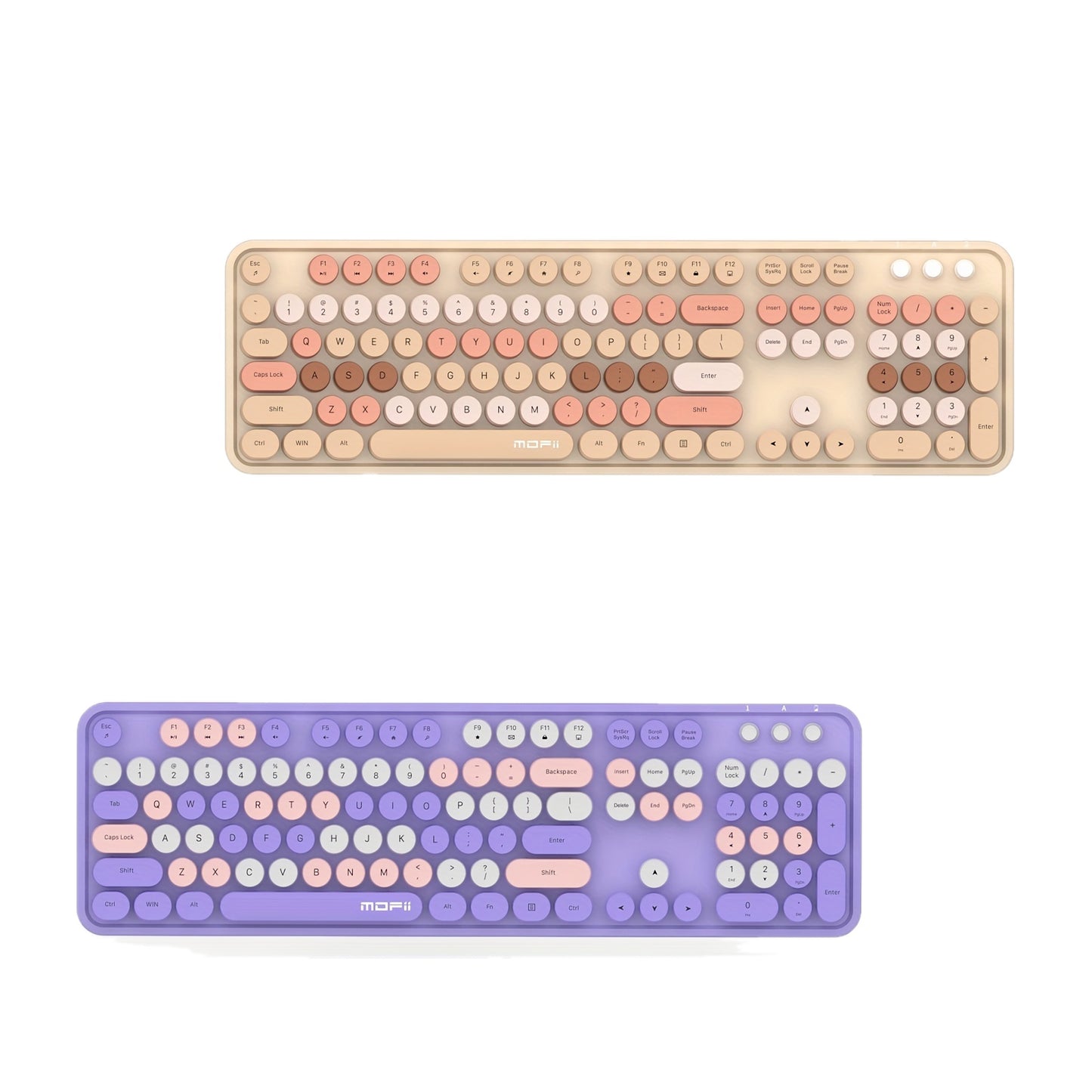 Mofii Sweet Retro Punk Mixed Color Wireless Mouse Set - Optical, Round Keys, Compatible with Laptops, ABS Resin, AA Battery Operated (Not Included)