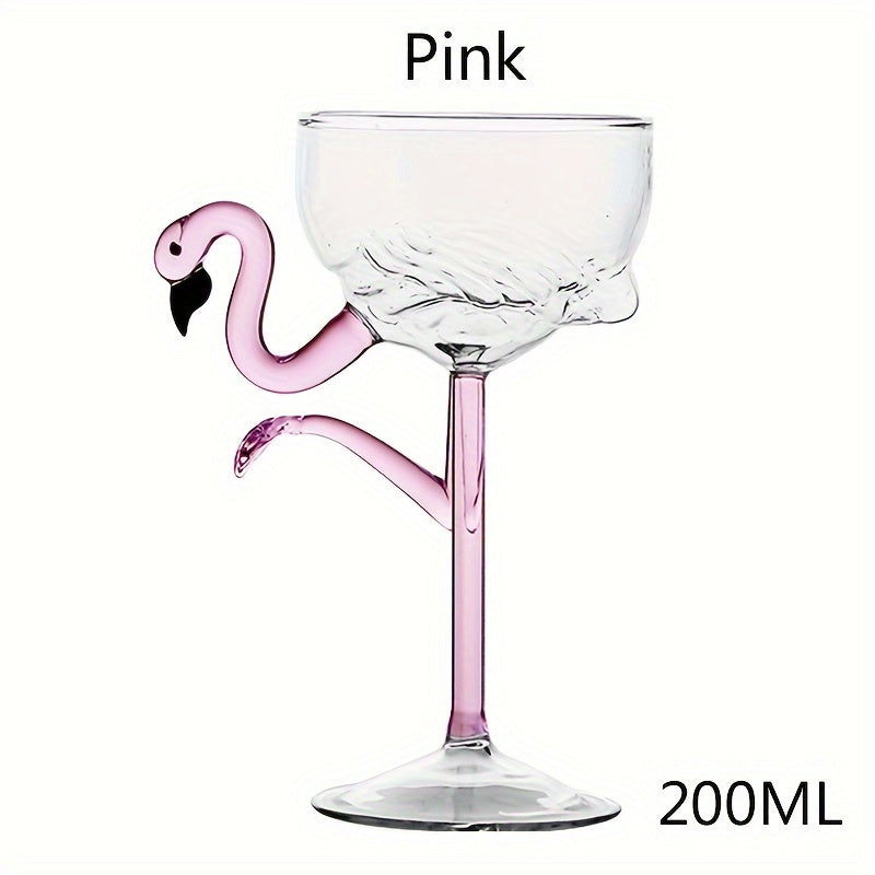 Tropical Flamingo Cocktail Glasses for Bars, Clubs and Home Use, Stylish Transparent Wine Glasses for Summer Drinks, Champagne and Celebration Events, Durable and Versatile, Perfect Party Gift