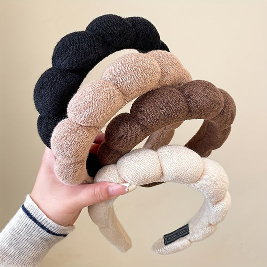 1pc Soft Cotton Blend Headband for Women - Non-Slip Hairband with Cloud-Like Texture, High Crown Support & Face-Washing Comfort, Minimalist Solid Color Hair Accessory for Autumn Winter, Hair Accessories