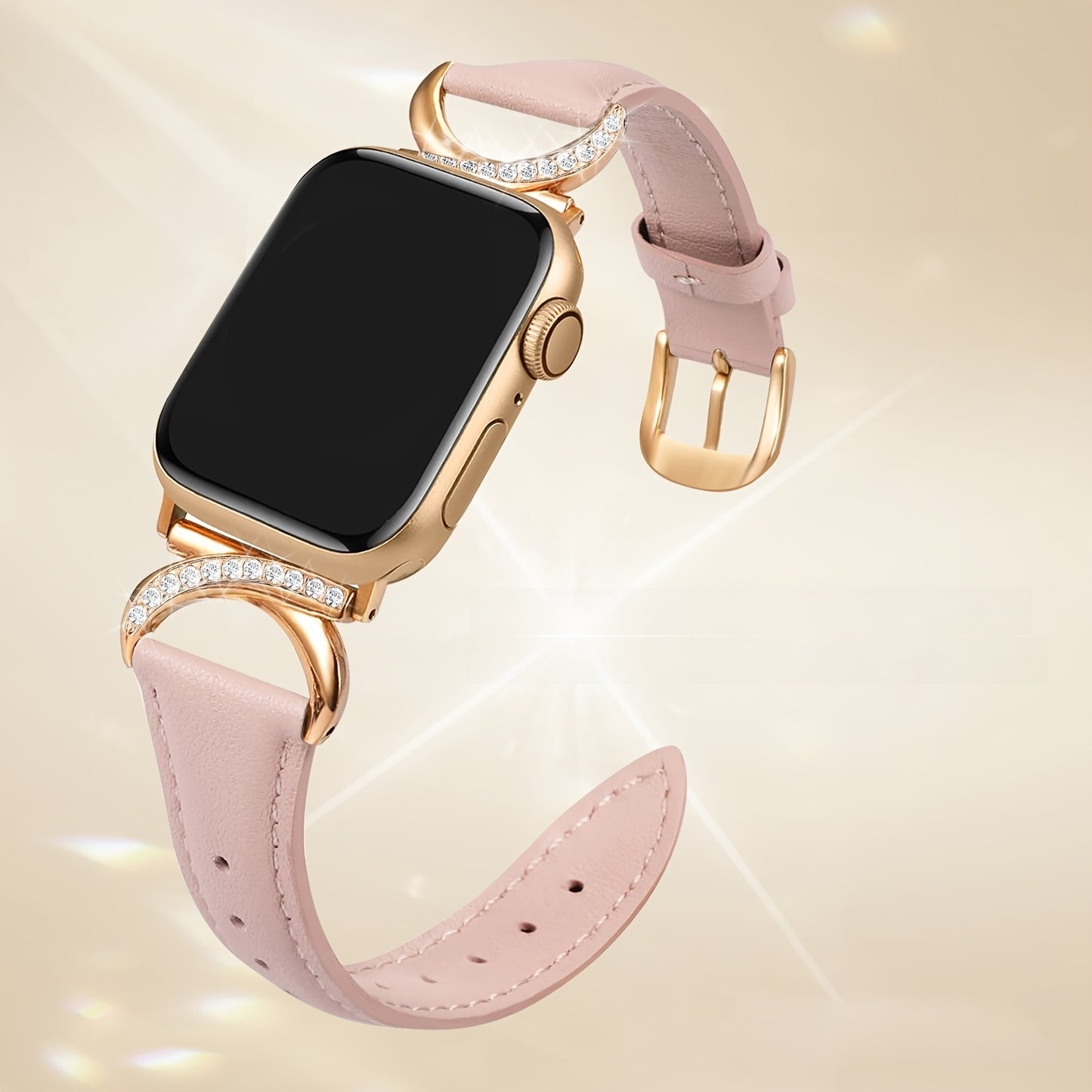 Apple Watch Leather Strap - Ultra-thin Delicate C-shaped Golden Buckle - 41mm 40mm 38mm 42mm 44mm 45mm 46mm 49mm Replacement for Series 10 9 Ultra SE 8 7 6 5 4 3 2 1