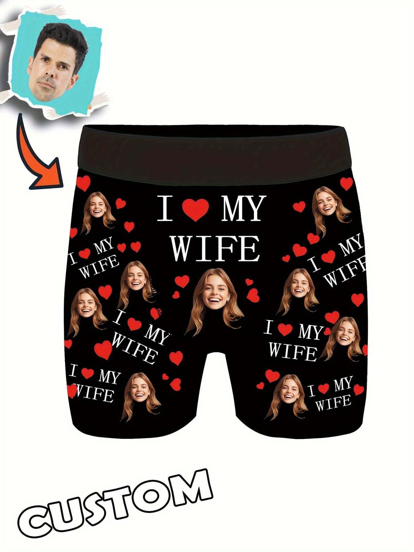 Of Personalized Boxer Shorts with Images, Unique Face Photo Boxers, Fun Underwear Featuring Faces, And Amusing Prank Gifts for Dad/Husband/Boyfriend.