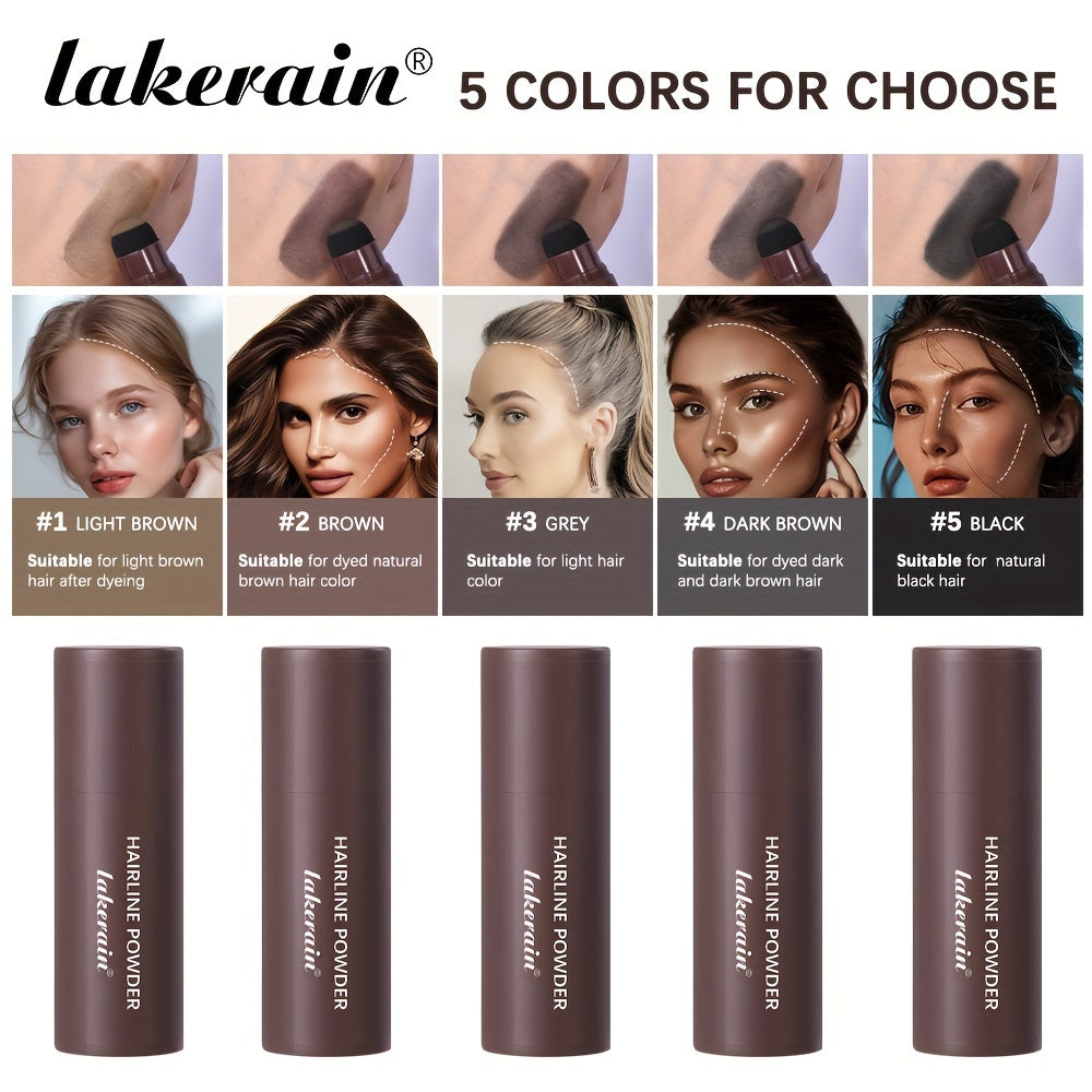 Instant Uniform Hairline Lakerain Powder Stick - Waterproof, Long-Lasting, Natural Finish Sponge Pen for All Skin Tones & Gray Root Coverage