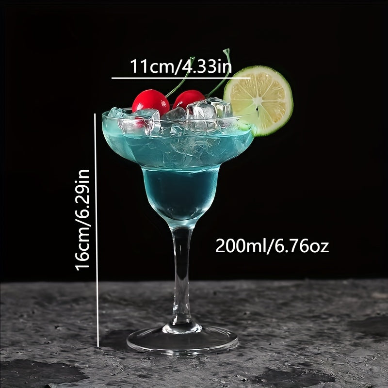 1pc/2pcs Large Margarita Cocktail Glass with Handle, Crystal Glassware, Hand Wash Only, Reusable, Insulated, Classic Design, for Frozen Margarita, Martini, Mixed Cocktails