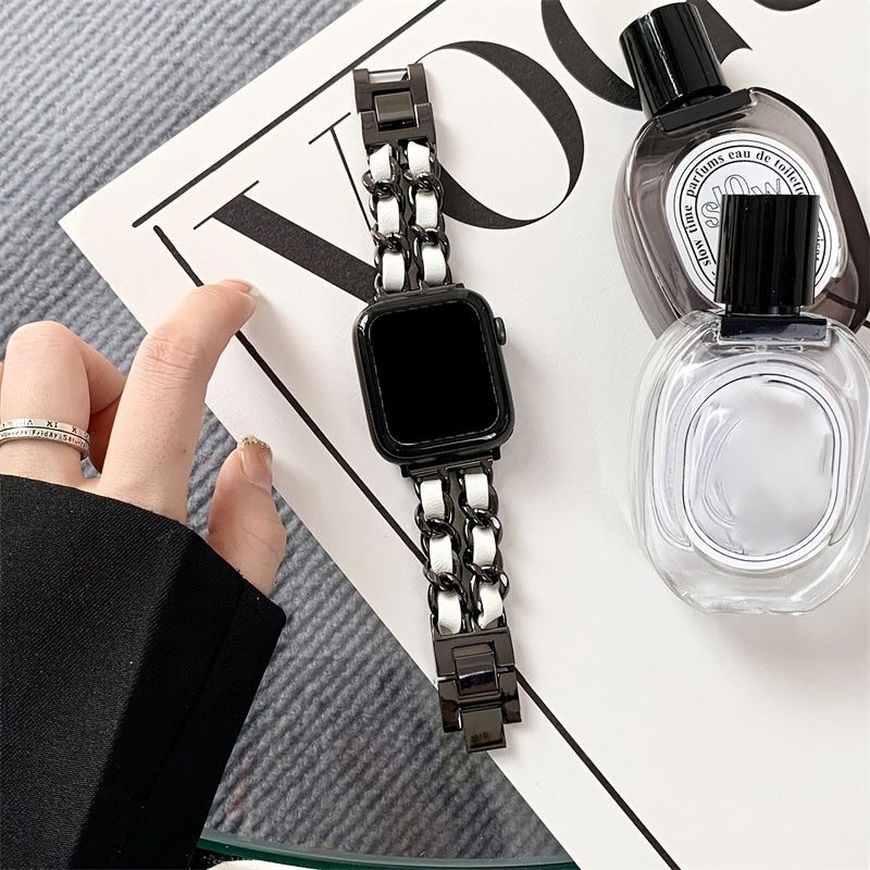 BIIFAKOO new small fragrance style metal stitched ten generations available compatible 38mm 40mm 41mm 42mm 44mm 45mm 46mm 49mm suitable for Ultra Series 10 9 8 7 7 SE 6 5 4 3 5 4 4 3 2 1