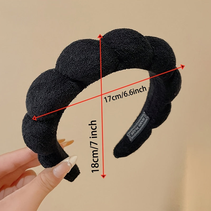 3pcs/1pc Women's Plush Hair Band Love Bear White, Black, Khaki Headband, Fashionable Multi-functional High-end Elegant Simple Solid Color Hair Tie Headwear, Suitable for Daily Outing, Leisure, Party, Commuting, Vacation, Ponytail, Hair Tie, Washing Face,