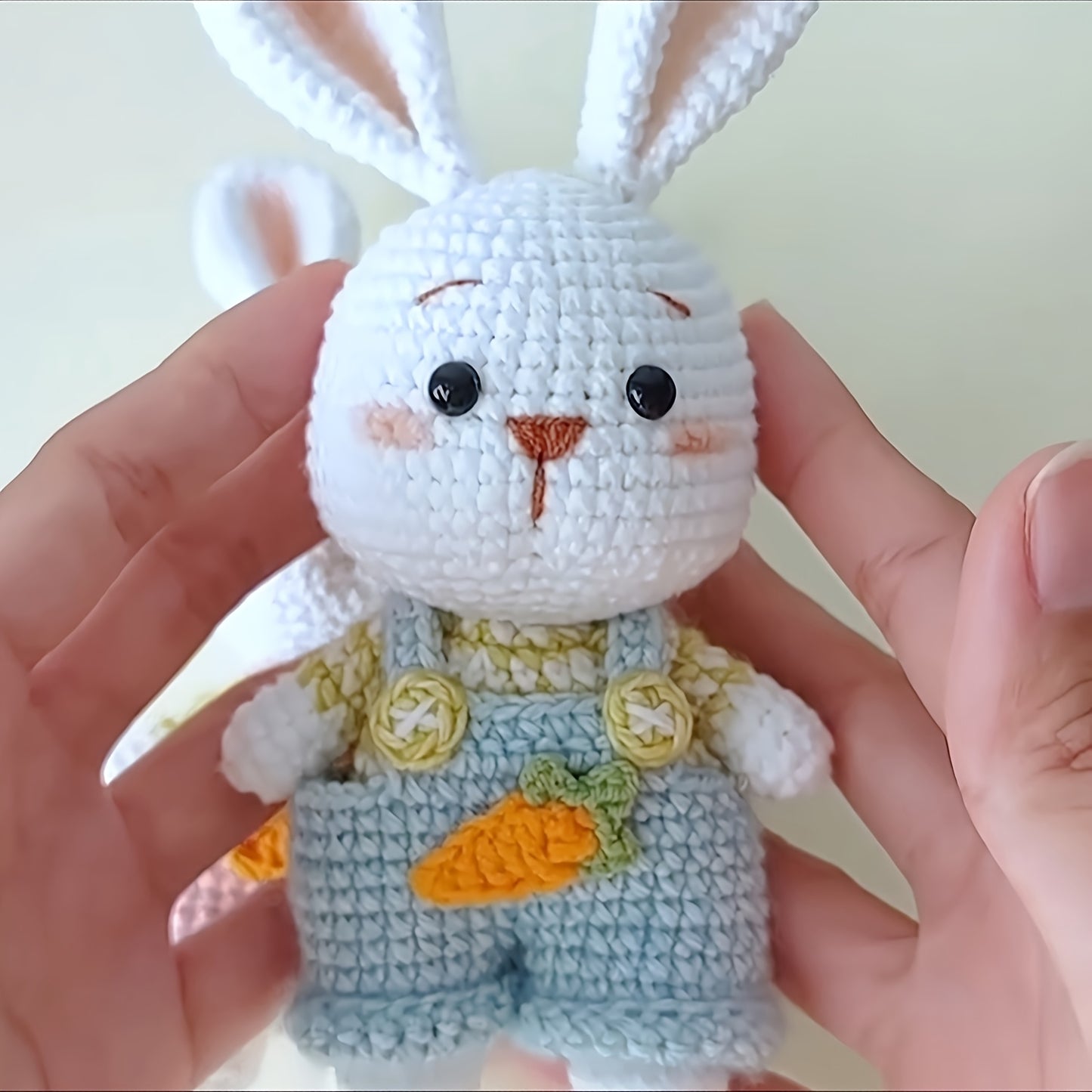 Complete Craft Set Carrot Rabbit Crochet Kit - Beginner-Friendly DIY Amigurumi Keychain & Desk Decor with Tutorials, Videos, and Gift Bag - Perfect for Birthdays, Couples, Christmas