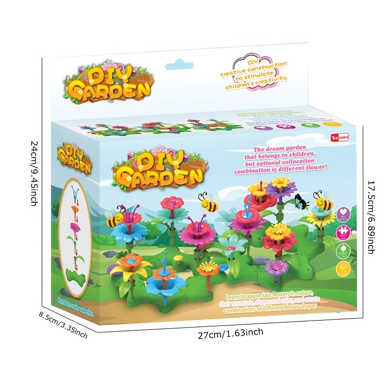 Garden Building Set 72pcs Girls' Early Learning Toys Gift for Girls and Boys Ages 3-6, Garden Building Toys Educational Activity Kindergarten Boys and Girls Toy