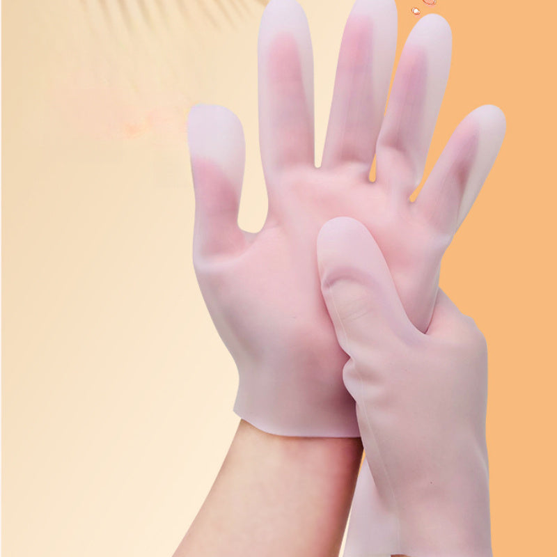 1 Pair Silicone Moisturizing Gloves, Soft Silicone Hand Care Gloves, Hydrating Aloe Vera Lotion, Exfoliating Hand Tools for Dry, Cracked, and Aging Hands, Suitable for All Sizes, Reusable