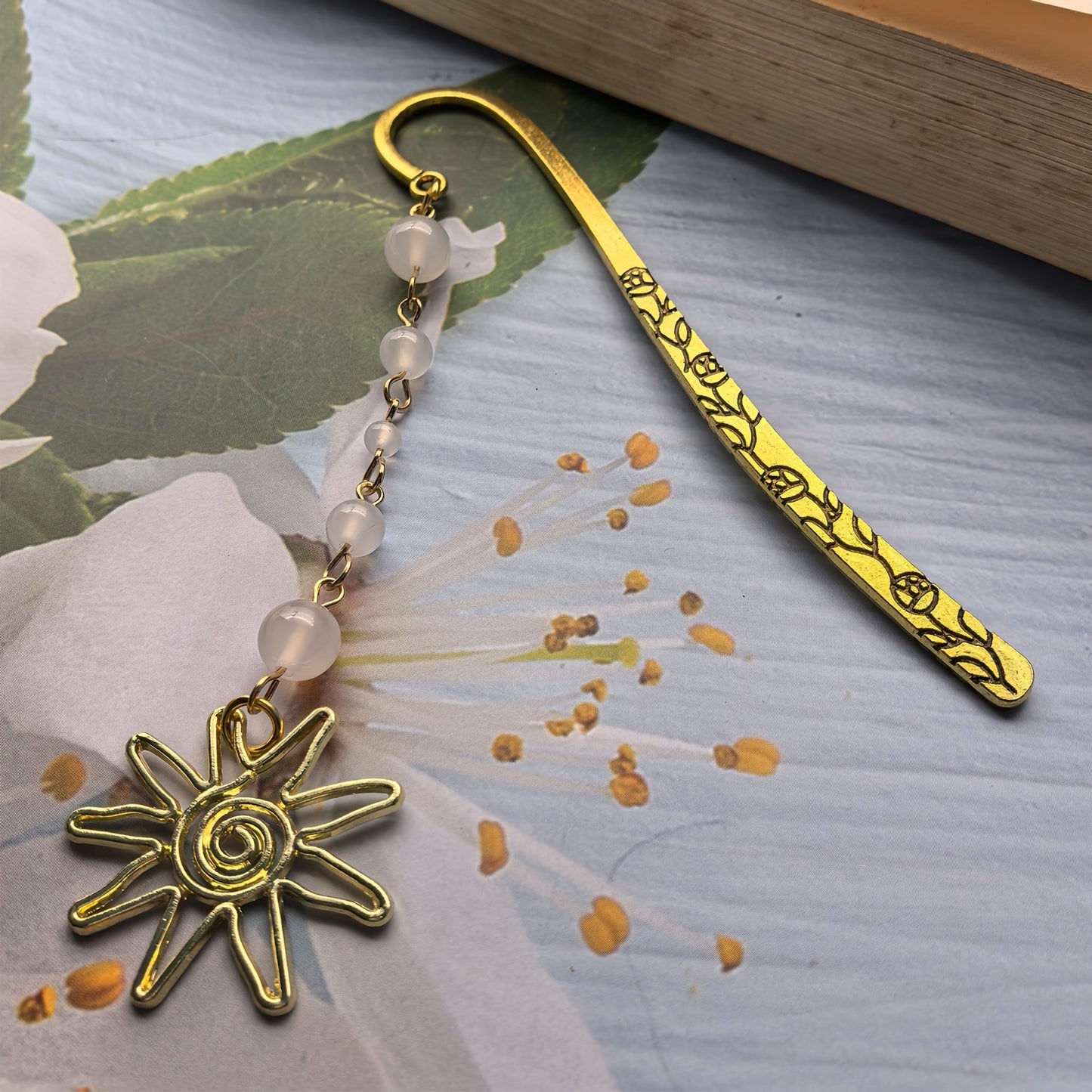 Handcrafted Natural Stone Bookmarks Set - Vintage Mushroom, Sun, Evil Eye Designs | Perfect Gift for Book Lovers & Friends