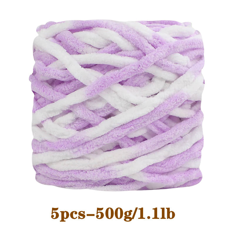 5pcs Ultra-Soft Chunky Chenille Yarn - Perfect for DIY Knitting & Crochet Projects, Scarves, Hats, Blankets | Available in Multiple Colors