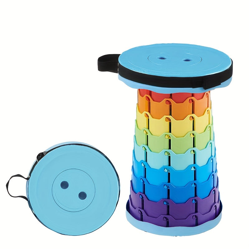Portable Telescopic Stool for Outdoor Use, Foldable for Travel, Ideal for Queuing, Fishing, And Street Vendors, Without Battery