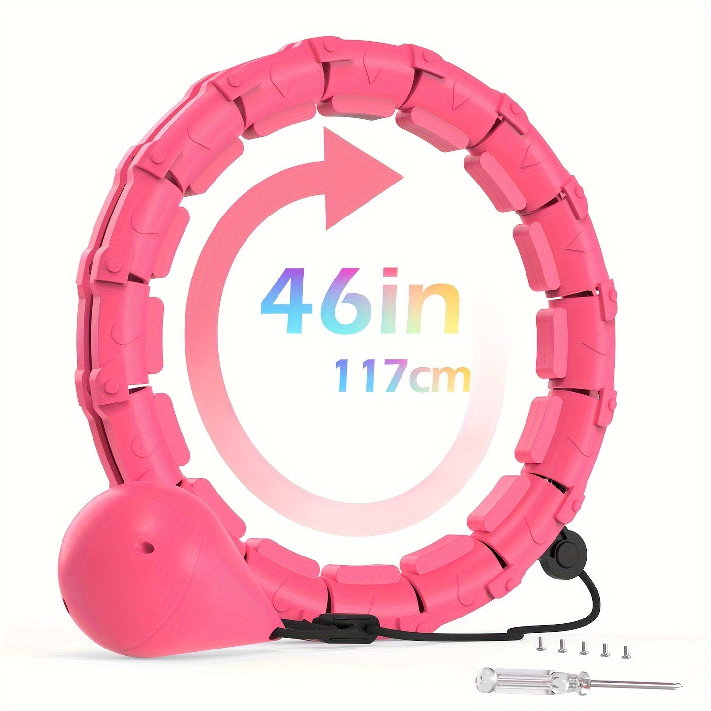 JLOIBAO 46in/117cm Weighted Fitness Circle, 24-Section Detachable Exercise Ring, ABS Material, Body Shaping & Waist Slimming, Ideal for Women'S Day, Mother'S Day, Thanksgiving, Christmas, New Year Gifts