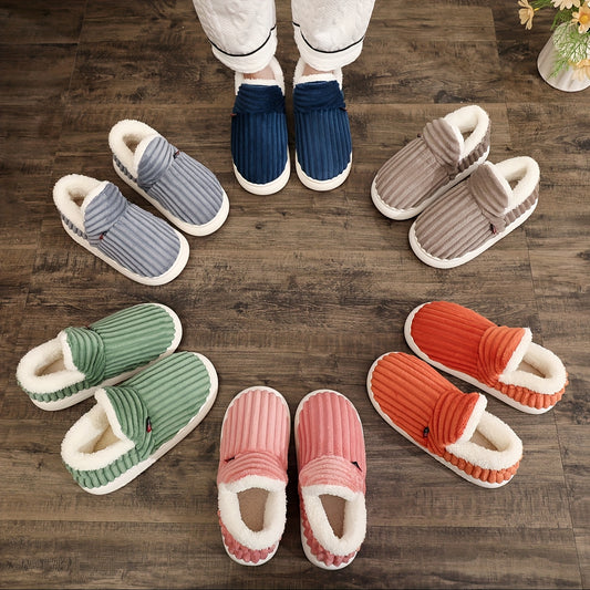 Men'S & Women'S Stylish Thick Sole Warm Winter Slippers - Multiple Colors Available - Plush Lined, Non-Slip EVA Sole - Perfect for Indoor & Outdoor Use, Allseason Footwear|Minimalist Design|Soft Fabric Upper, Winter Boots