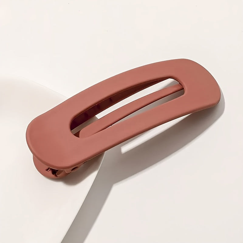 Elegant Matte Hair Clip for Women - Large, Non-Slip Side Bangs & Back Head Gripper, Solid Color, Durable Plastic