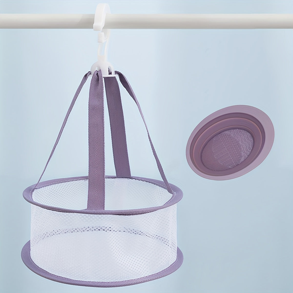 1PC Drying Net Or With Cleaning Bowl Set, Makeup Brush/Powder Puff Washing And Drying Tool, Makeup Tools Cleaning & Drying Set, Makeup Brush Cleaning Tool Set, Brush Cleaner And Drying Rack, Perfect For Travel