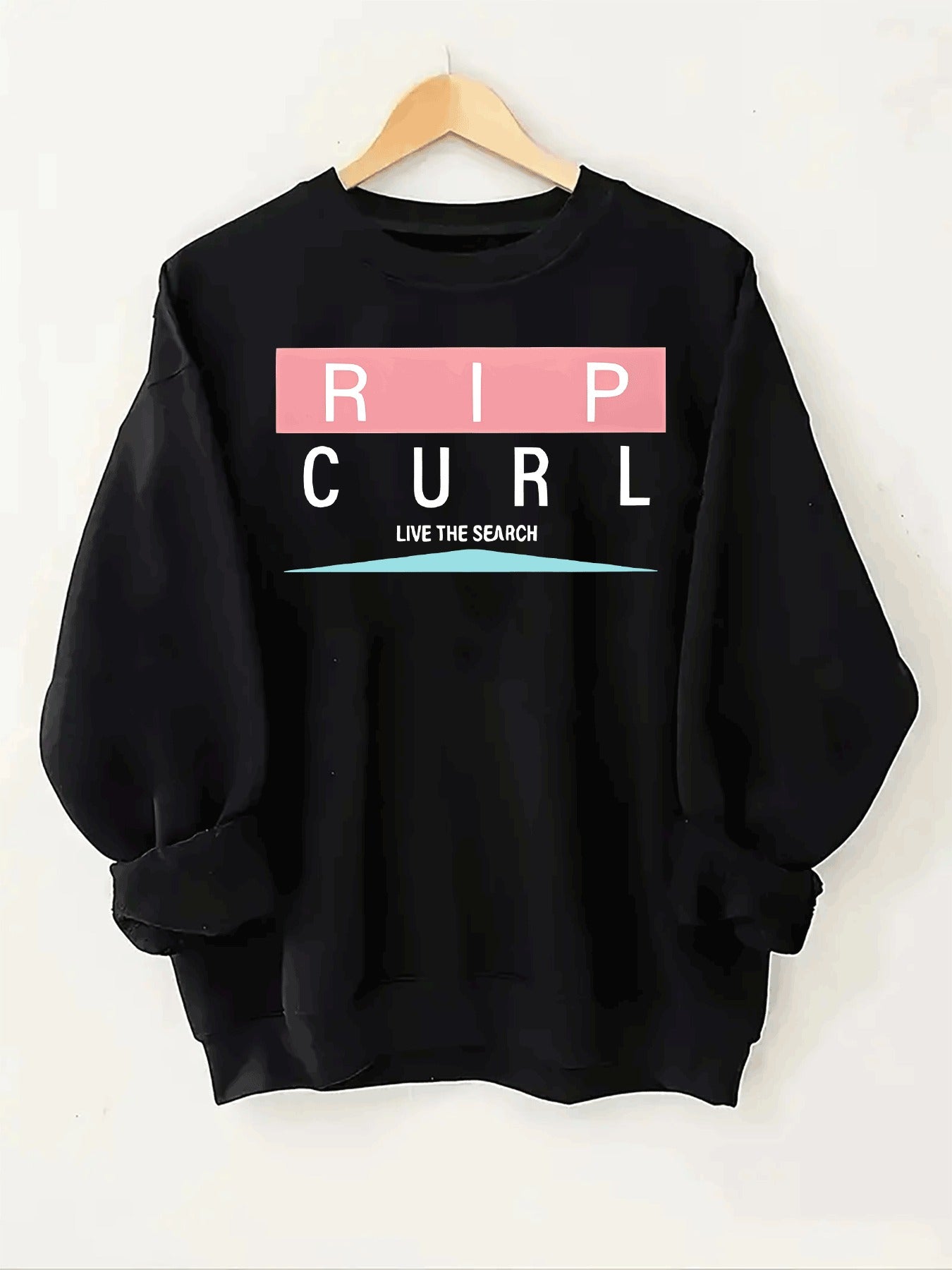 1pc Graphic Print Oversized Sweatshirt - Women'S Casual Long Sleeve Fleece-Lined Crew Neck Pullover, Soft & Cozy, Maroon with Pink & White Design, Perfect for Fall/Winter, Oversized Sweatshirt