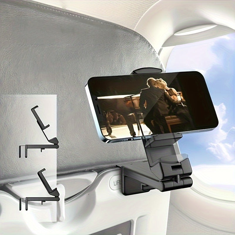 Ultimate Travel Essential: Universal In-flight Plane Phone Stand Holder Mount - Hands-free, Multi-directional & Pocket-size!