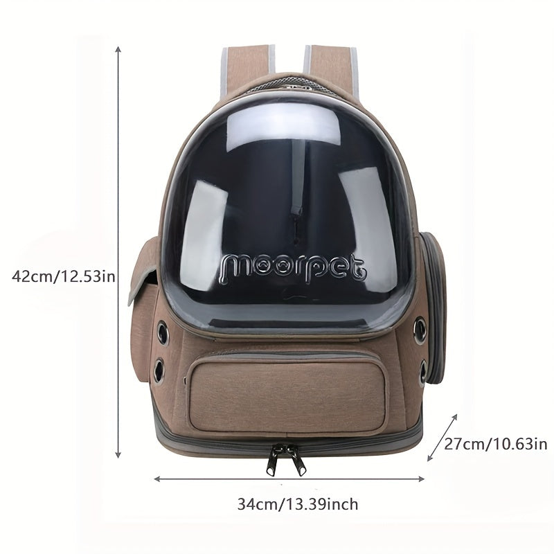 ComfortPet Explorer - Crystal-Clear Transparent Pet Carrier Backpack for Cats and Small Dogs - Breathable, Ventilated, and Spacious for Outdoor Travel and Hiking - Essential Pet Supplies for On-The-Go Owners