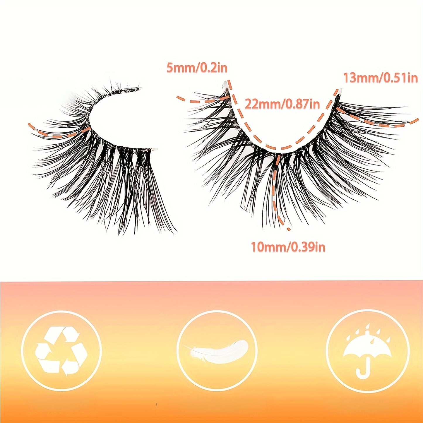 7 Pairs 10MM Short Soft Faux Mink Half Lashes with Clear Band, Natural Looking, Wispy Cat Eye, 3D Fluffy False Lashes Multipack