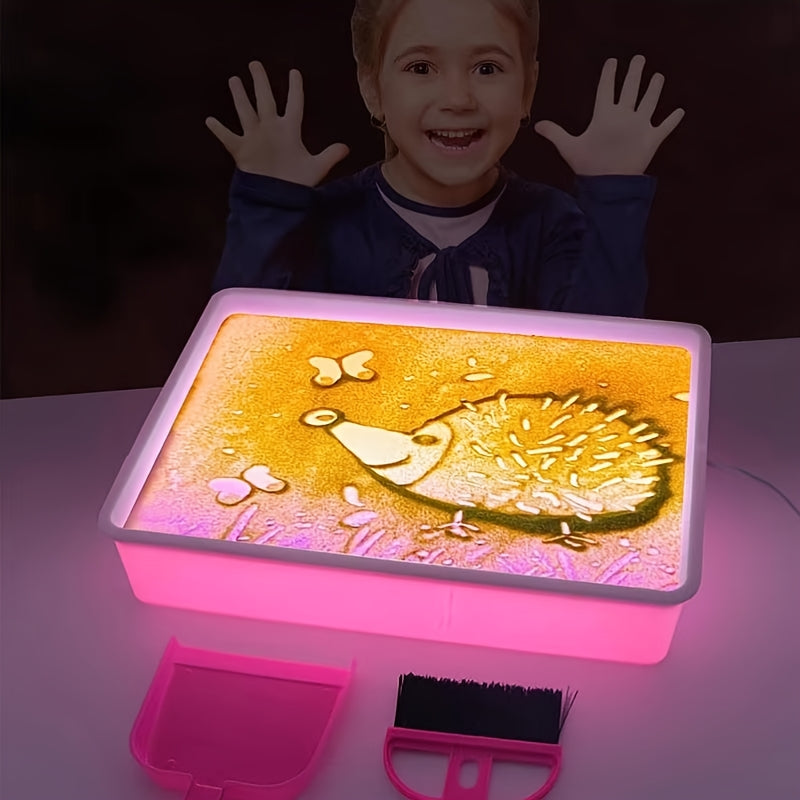 Children DIY sand painting Light table,art supplies,craft supplies,arts and crafts,art supplies,lite brite,sand art kits for kids, Glow puzzle toys, crafts for kids ages 4-6,party favors