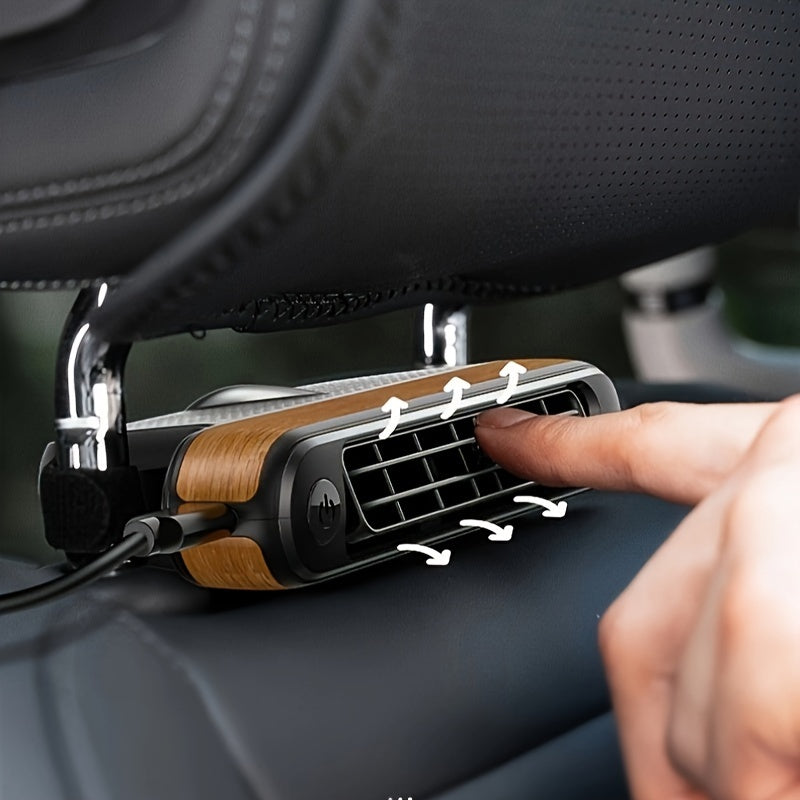 2024 New Model Car Ventilated Seat Fan, USB Powered Headrest Seat Fan, Portable with Three-Speed Adjustment, Turbo Strong Wind, Bladeless Backrest Small Electric Fan.