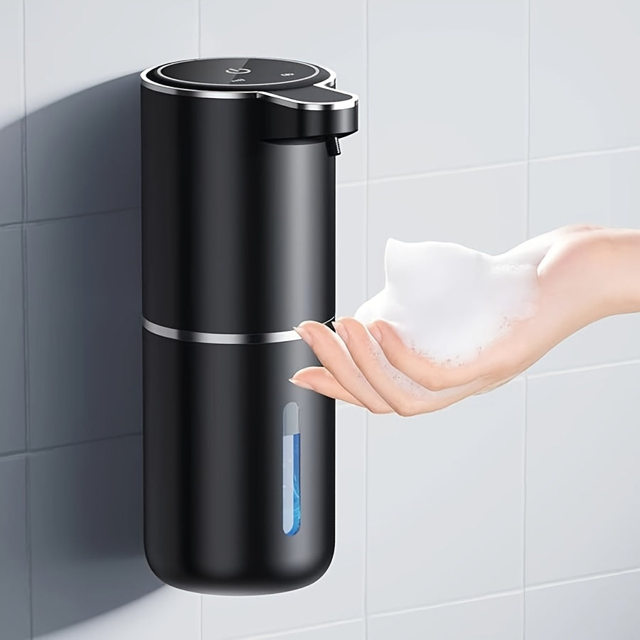 380Ml Automatic Soap Dispenser with Touchless Sensor - Wall-Mounted, Rechargeable Lithium Battery, USB Charging, Modern Black Design for Bathroom And Kitchen, Bathroom Soap Dispenser|Modern Soap Dispenser|Touchless Soap Dispenser