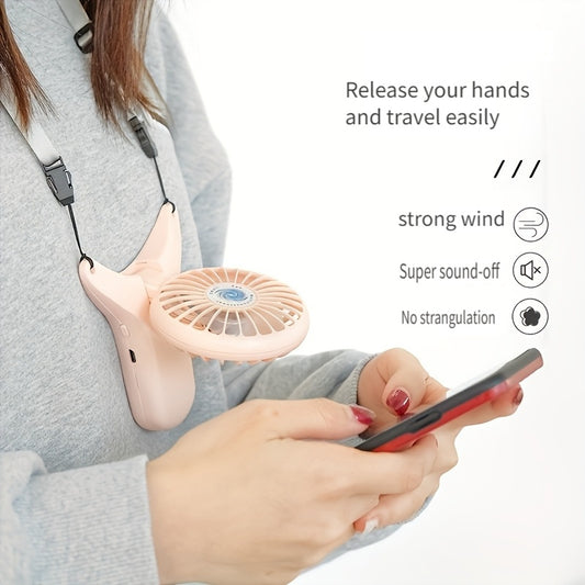 Portable USB Rechargeable Mini Fan - Compact Handheld Neck Fan with 1200mAh Battery, 3 Speed Settings, Foldable Design for Travel & Students, Lightweight Fan for Purse or Bag
