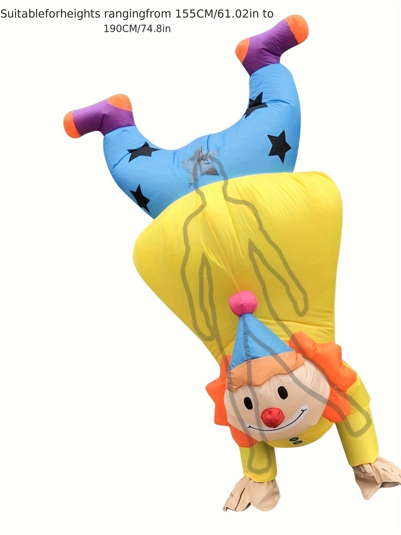 Adult Inflatable Clown Costume for Standing on Head