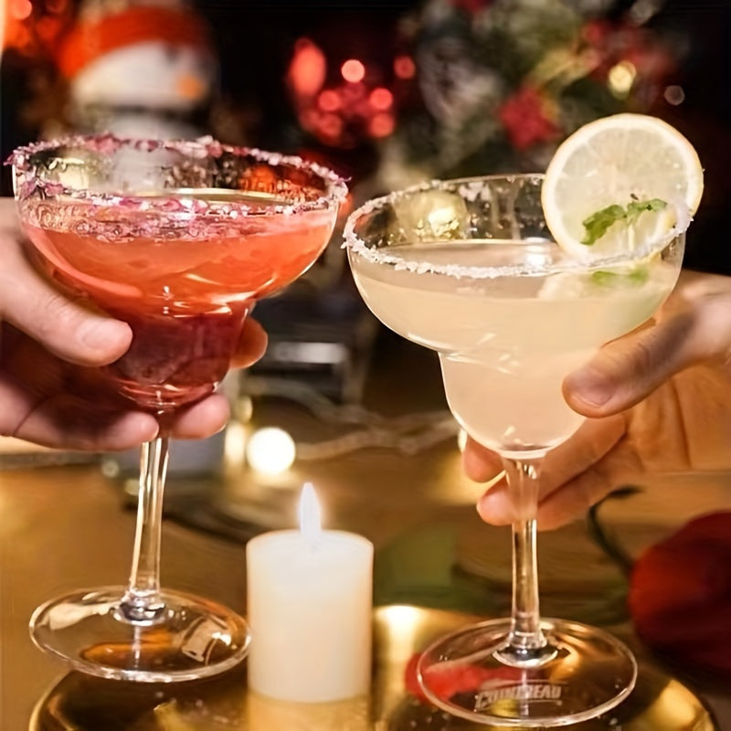 1pc/2pcs Large Margarita Cocktail Glass with Handle, Crystal Glassware, Hand Wash Only, Reusable, Insulated, Classic Design, for Frozen Margarita, Martini, Mixed Cocktails
