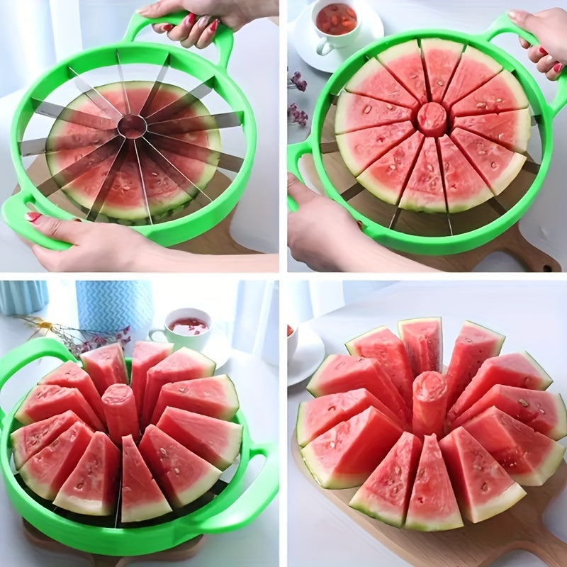 1pc, Watermelon Slicer, Creative Watermelon Cutter, Stainless Steel Watermelon Divider, Reusable Watermelon Slicer, Fruit Divider, Kitchen Gadgets, Kitchen Supplies, Kitchen Stuff Kitchen Accessories